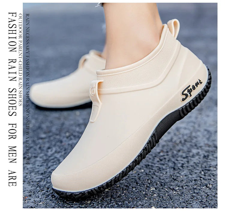 German Sle Women's Rain Boots Anti-Slip Low Cut ort Tube Kitchen Workwear Resistant to Wear Waterproof PVC oes