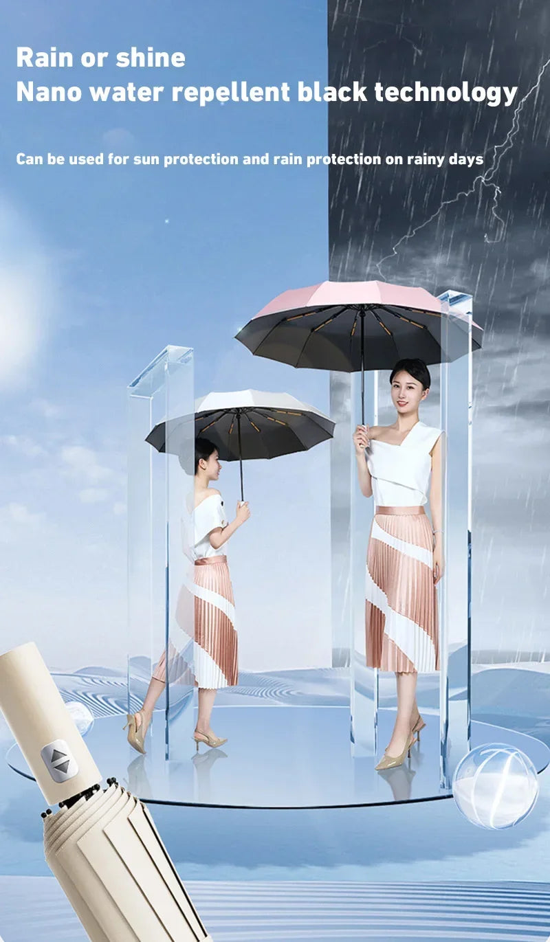 Xiaomi 24 Bone Folding Umbrella Fully Automatic Double Bone SPF 50 UV Protection Rain Resistance Strong Wind Resitance Umbrella