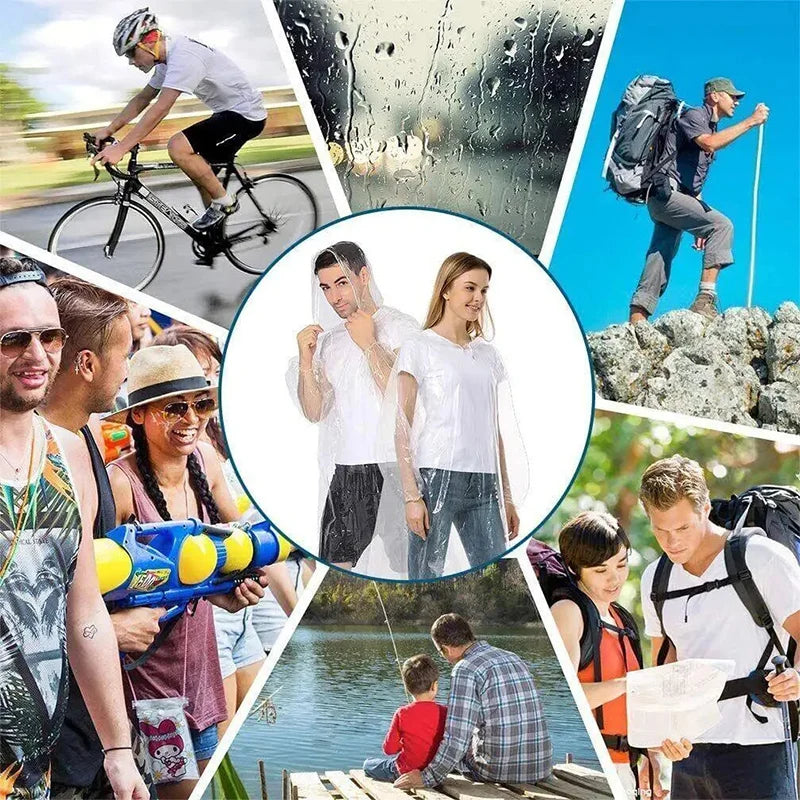 1/6PCS Disposable Waterproof Raincoat Outdoor Hiking and Mountaineering Emergency Transparent Adult Raincoat Poncho Raincoat