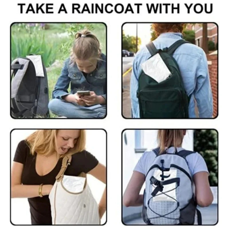 1/6PCS Disposable Waterproof Raincoat Outdoor Hiking and Mountaineering Emergency Transparent Adult Raincoat Poncho Raincoat