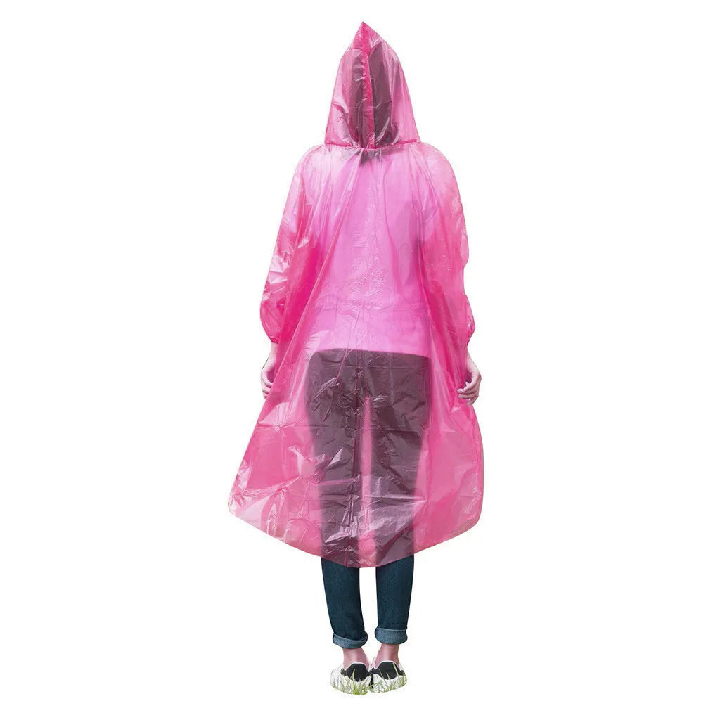 1pc Disposable Rain Ponchos Emergency Raincoat with Hood Clear Raincoat for Men Women Traveling Outdoor Camping Hiking Walking
