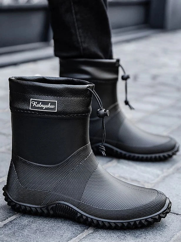 Waterproof Short Rain Boots for Men Chef Kitchen Wear-resistant Garden Wellies Low-heel Work Outdoor Original Summer Man Shoes