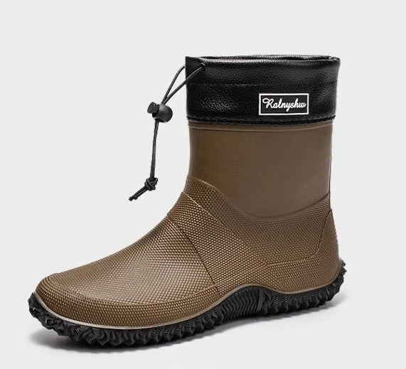 Waterproof Short Rain Boots for Men Chef Kitchen Wear-resistant Garden Wellies Low-heel Work Outdoor Original Summer Man Shoes