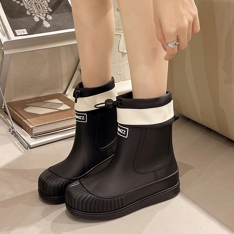 Lady Rain Boots Fashion Non-slip Soft Comfort Waterproof Rain Boots Women Outdoor Hiking School Rainy Days On Foot Camping