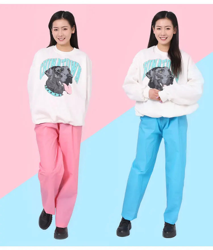 Single Rain Pants Long Thick Outdoor Portable Non-disposable Waterproof Thickening Rain Pants for Men Women Walking Drift Half