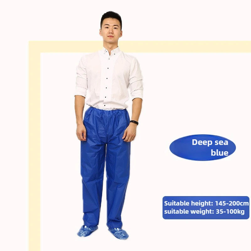 Single Rain Pants Long Thick Outdoor Portable Non-disposable Waterproof Thickening Rain Pants for Men Women Walking Drift Half