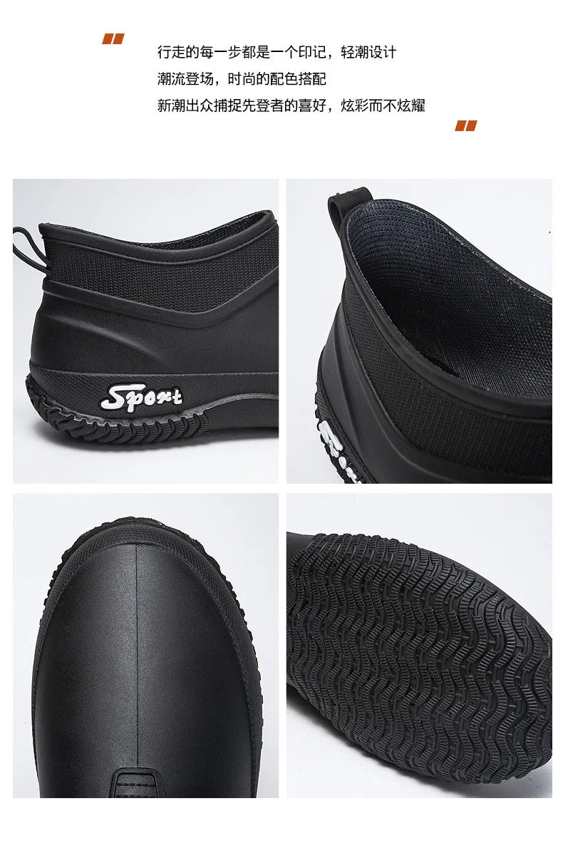 Leisure thick soled waterproof outdoor wear-resistant women's short tube water shoes daily casual rain boots
