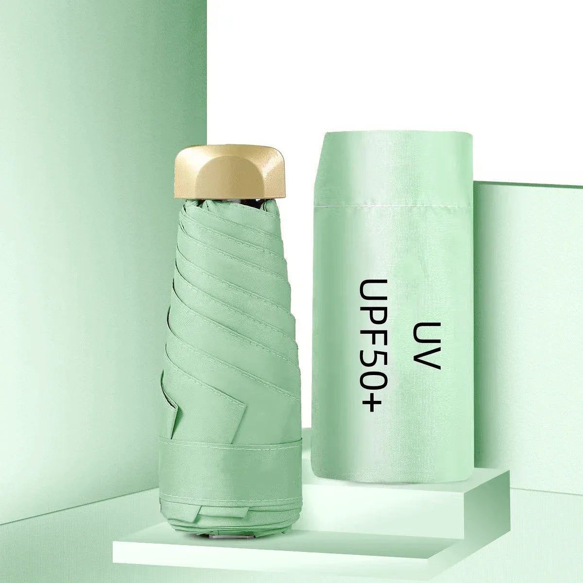 Umbrella for Both Sunny Rainy Days Off Mini Portable UV Protection Folding Sun Rain Shield Compact Capsule UPF50+Travel Umbrella