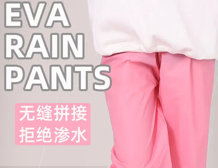 Single Rain Pants Long Thick Outdoor Portable Non-disposable Waterproof Thickening Rain Pants for Men Women Walking Drift Half