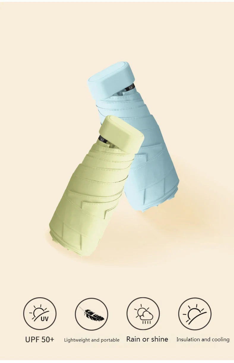 Mini Sun Umbrella, Protective and UV Resistant, Rain Or Shine
