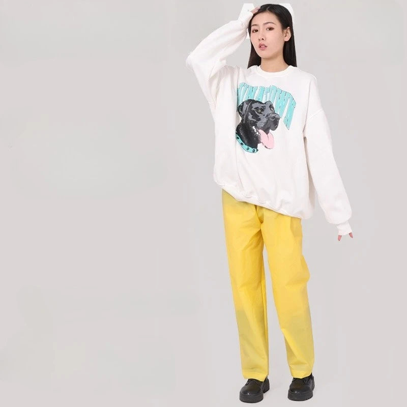 Single Rain Pants Long Thick Outdoor Portable Non-disposable Waterproof Thickening Rain Pants for Men Women Walking Drift Half