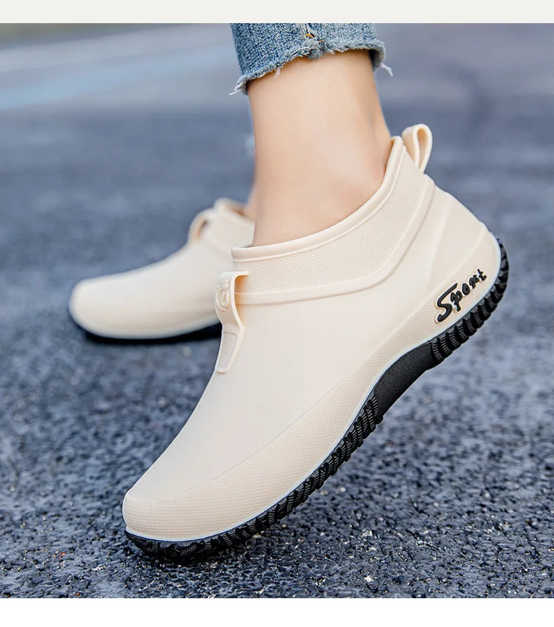 Leisure thick soled waterproof outdoor wear-resistant women's short tube water shoes daily casual rain boots