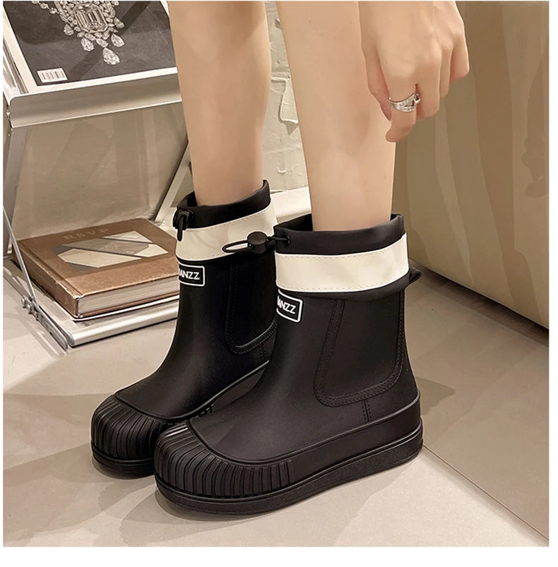 Lady Rain Boots Fashion Non-slip Soft Comfort Waterproof Rain Boots Women Outdoor Hiking School Rainy Days On Foot Camping