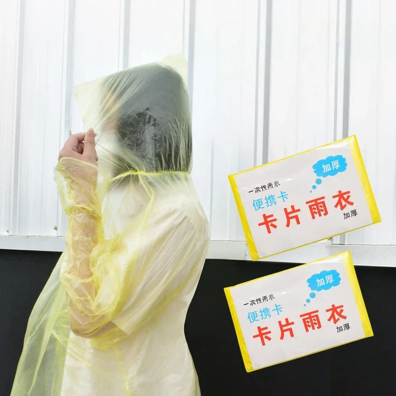 1-20pcs Poncho Disposable Raincoat Rain Coat Waterproof Rainwear Poncho Portable Disposable Card Raincoat Poncho Supplies