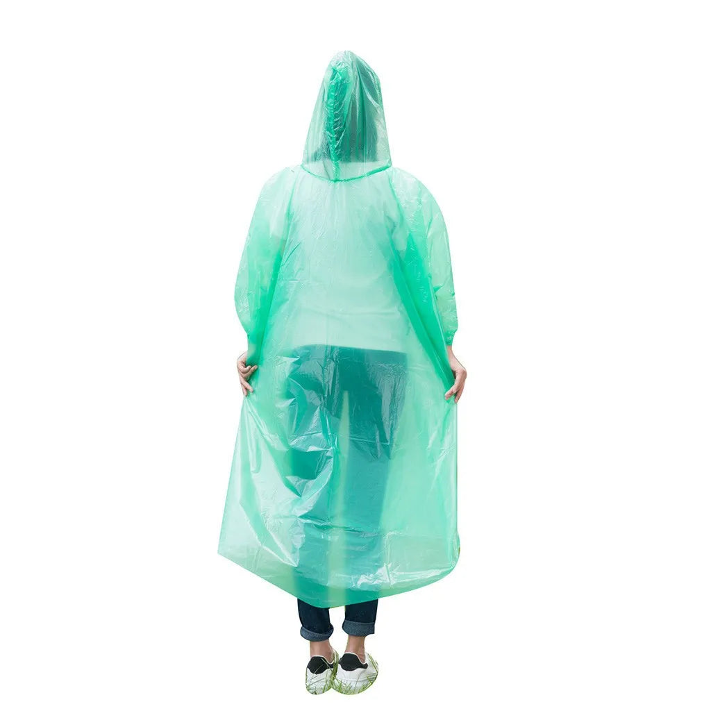 1pc Disposable Rain Ponchos Emergency Raincoat with Hood Clear Raincoat for Men Women Traveling Outdoor Camping Hiking Walking