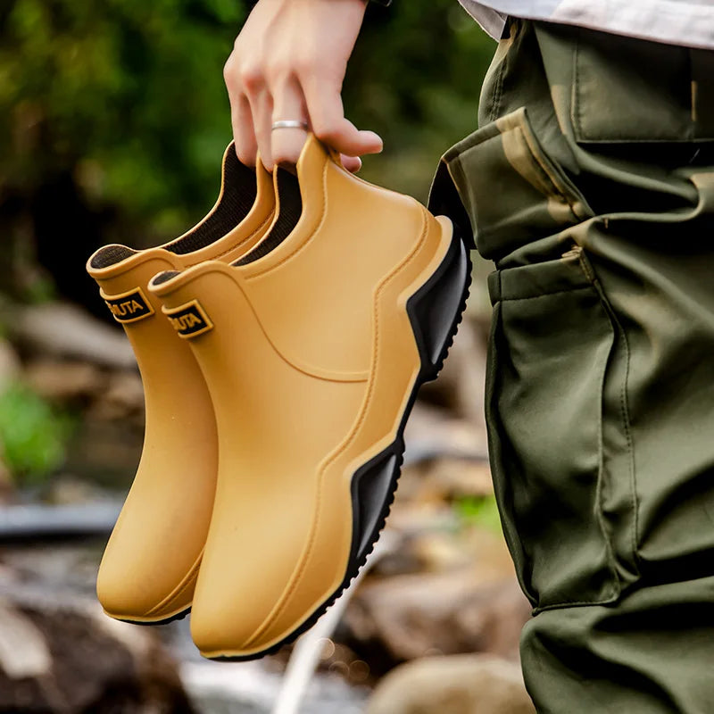 Low-cylinder Rain Shoes for Men and Women: Outdoor Fishing Waterproof Shoes, Stylish Style for Outdoor Wear, Rain Boots