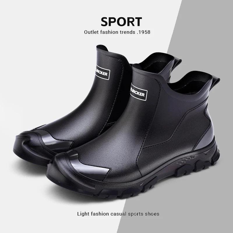 New Outdoor Non-slip Light Shoes Men Rain Boots Waterproof Rubber Fishing Shoes Durable Waterproof Rubber Fishing Shoes