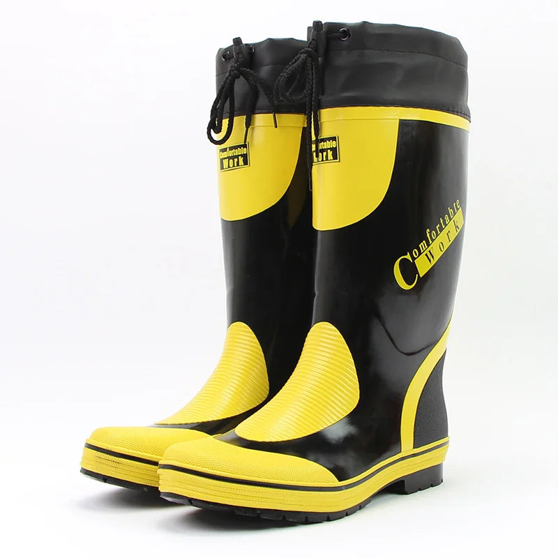 Men's Spring Summer New Mid-High Tube Breathable Rubber Warm Waterproof Faionable Comfortable Anti-Slip Rain Boots