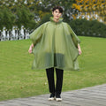 Disposable raincoat, cloak style three in one thick raincoat, suitable for camping, fishing, hiking, and trekking.
