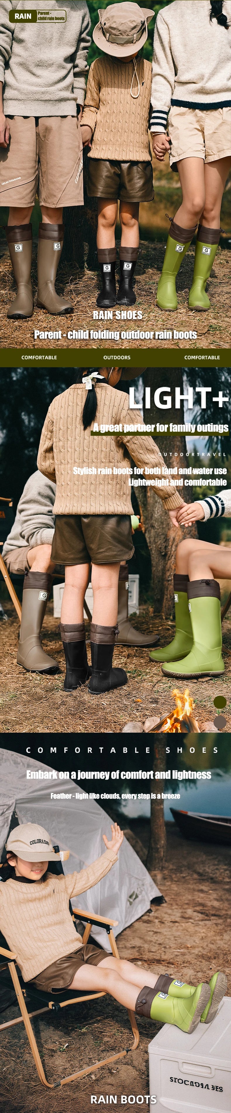 Fashionable Man&Women's Short Sleeve Rain Shoes  Non-slip Rain Boots Fleece Lined For Adults outdoor Work Shoes