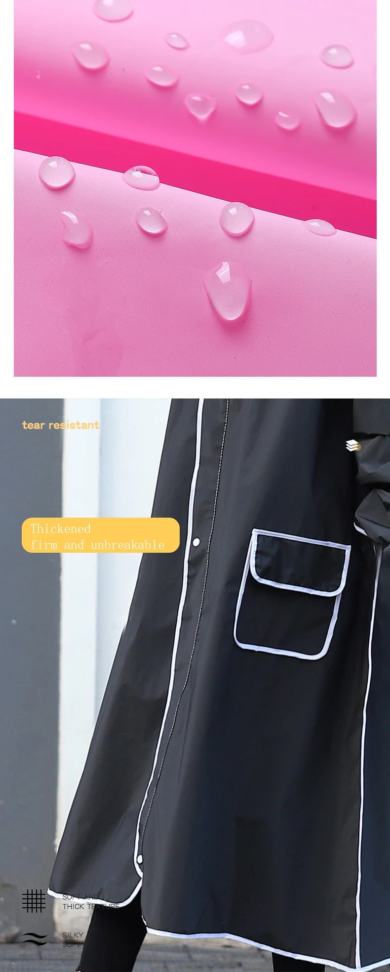 Long raincoat full body rainstorm proof electric bicycle single female male fashion student battery bike adult poncho