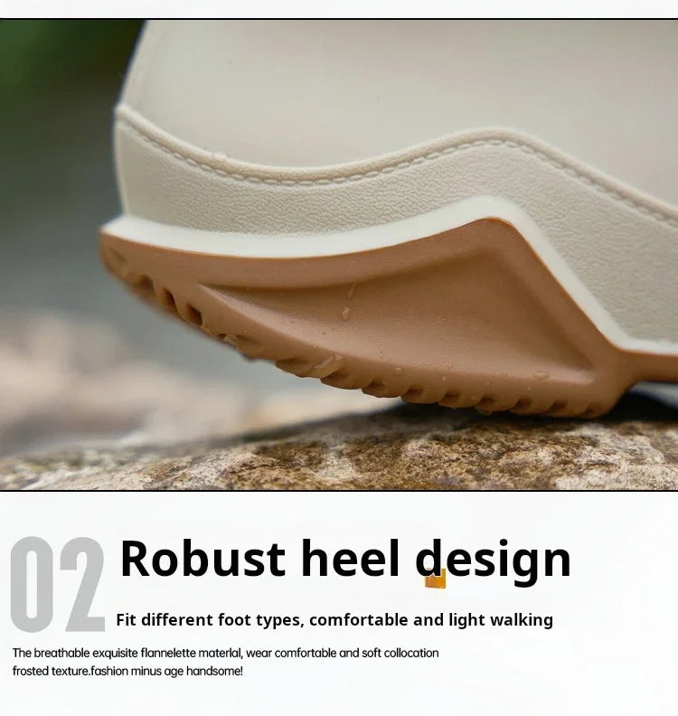 Winter Windproof Cotton Rain Boots Men Warm Light Ankle Rainboots Fashion Black Slip on Rain Shoes Men Waterproof Work Boot 2024