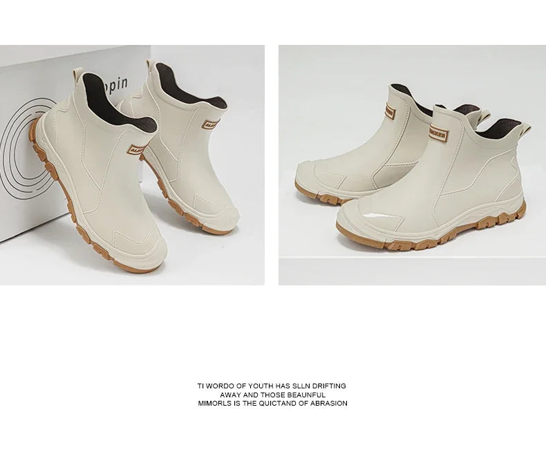 Waterproof Cross-Border Men's Rain Shoes Fashionable Short Socks Thickened Warm Rubber Work Anti-Slip Fishing Kitchen Rain Boots