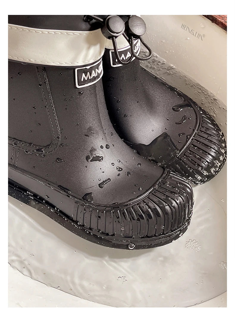 Lady Rain Boots Fashion Non-slip Soft Comfort Waterproof Rain Boots Women Outdoor Hiking School Rainy Days On Foot Camping