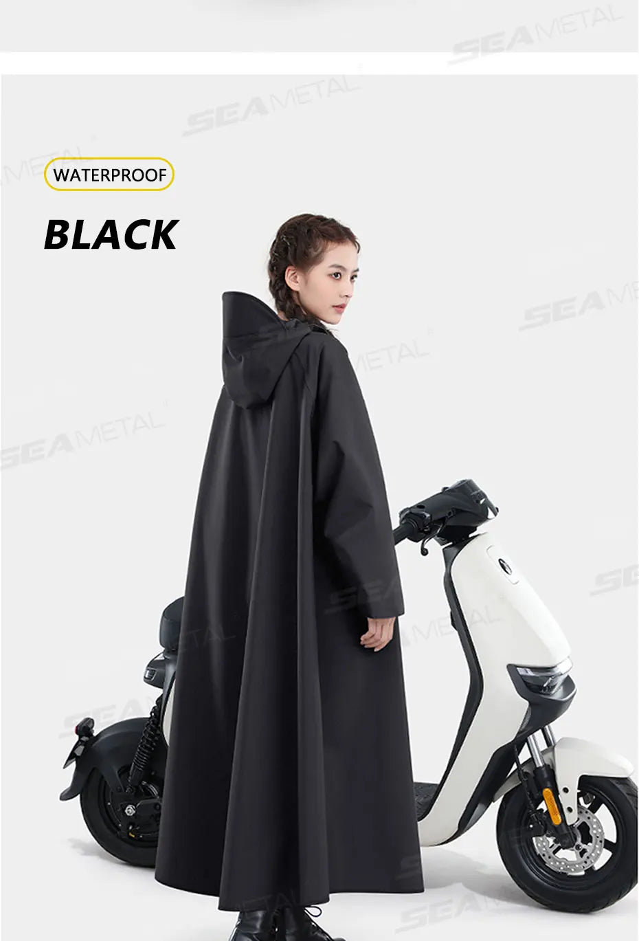 SEAMETAL Thickened Adult Motorcycle Raincoat Electric Bike Rain Coat Men Women Durable Waterproof Riding Gear Rider Raincoat