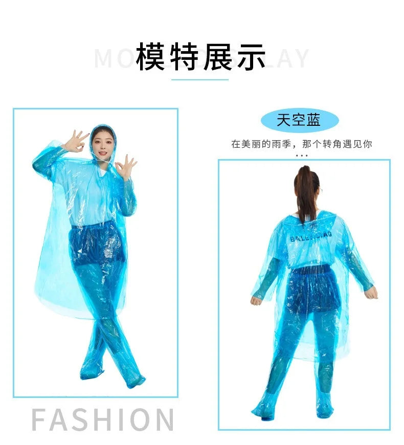Disposable Raincoat Long Full Body Rainstorm Proof Raincoat and Rainpants for Adults