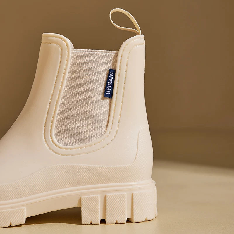 Women's Outdoor Waterproof Short-cylinder Rain Shoes: Stylish Style for Outdoor Wear, Water Shoes, Rain Boots, Galoshes, Waterpr