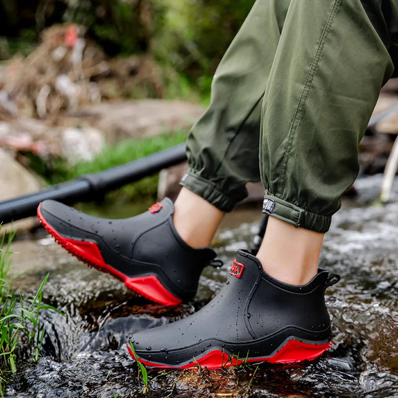 Low-cylinder Rain Shoes for Men and Women: Outdoor Fishing Waterproof Shoes, Stylish Style for Outdoor Wear, Rain Boots