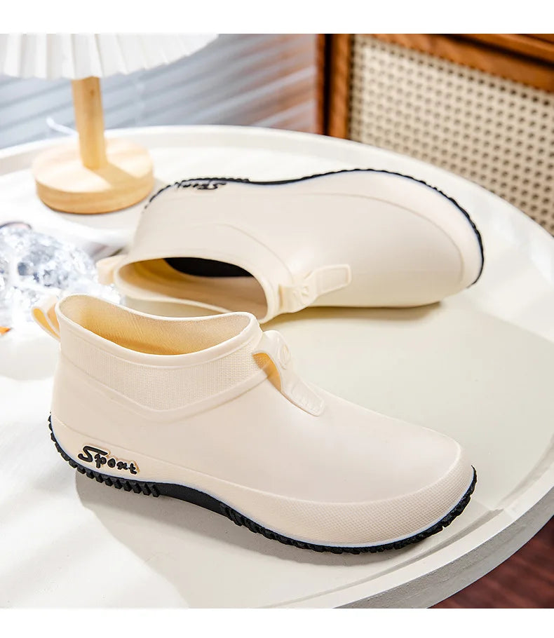 Leisure thick soled waterproof outdoor wear-resistant women's short tube water shoes daily casual rain boots