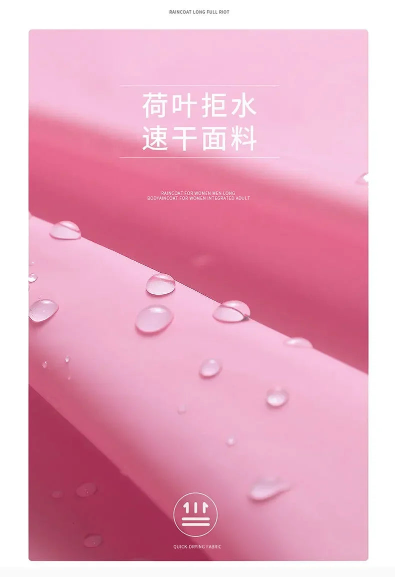 EVA Long Raincoat: Waterproof Zipper Rain Gear for Men & Women. Reusable Poncho with Pants, Portable Outdoor Travel Rain Jacket