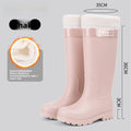 Fashionable High-Tube Women's Rain Boots Anti-Slip Waterproof Kitchen Water Shoes Long Tube PVC Material Adult Slip-Resistant Sh