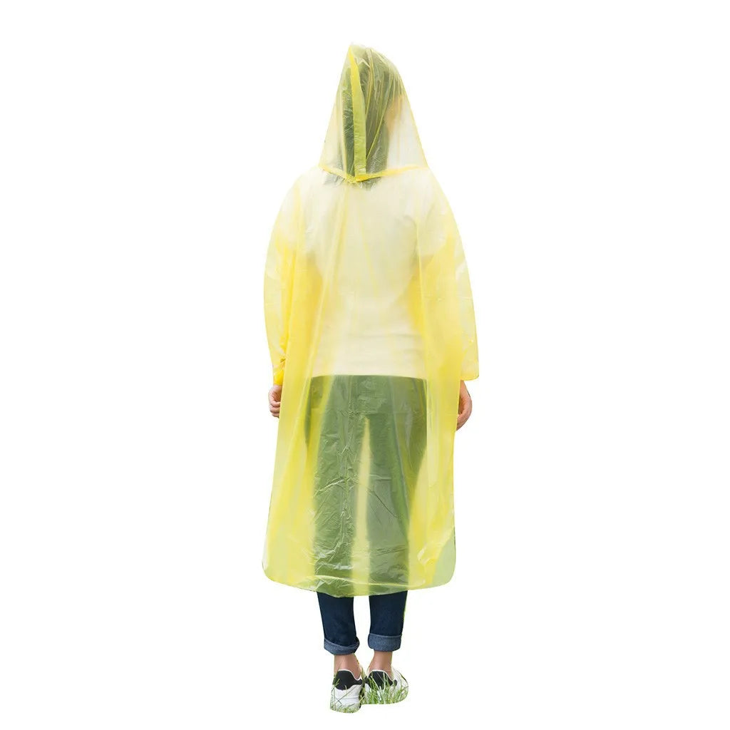 1pc Disposable Rain Ponchos Emergency Raincoat with Hood Clear Raincoat for Men Women Traveling Outdoor Camping Hiking Walking