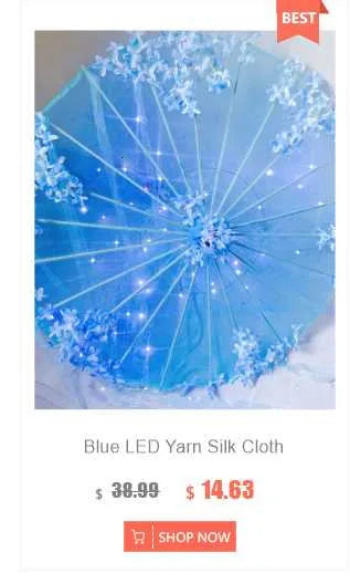 LED Yarn Silk Cloth Lace Decorative Umbrella Beach Parasol Princess Chinese Japan Umbrella Drama Craft Umbrella Cosplay