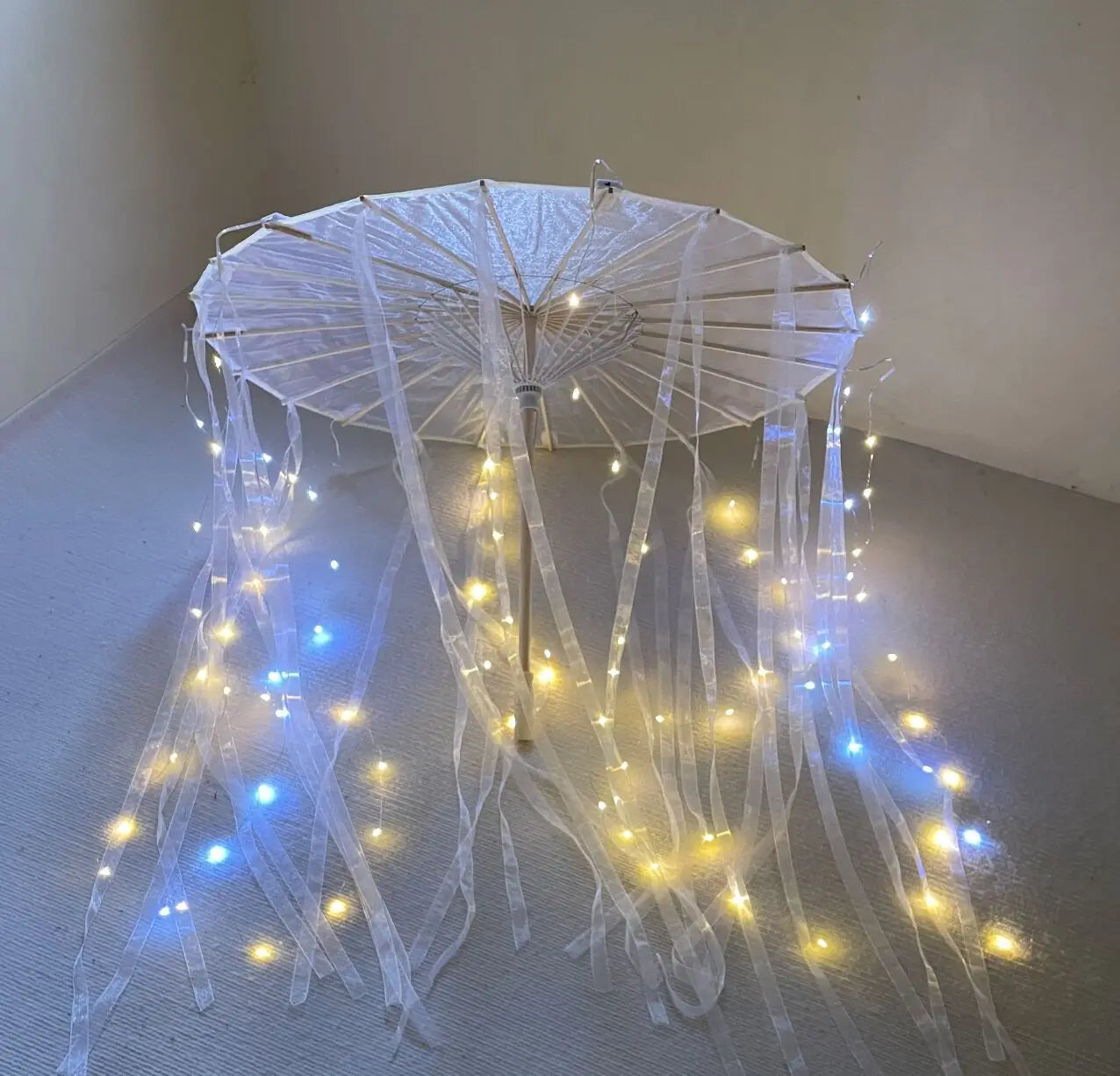 LED Yarn Silk Cloth Lace Decorative Umbrella Beach Parasol Princess Chinese Japan Umbrella Drama Craft Umbrella Cosplay