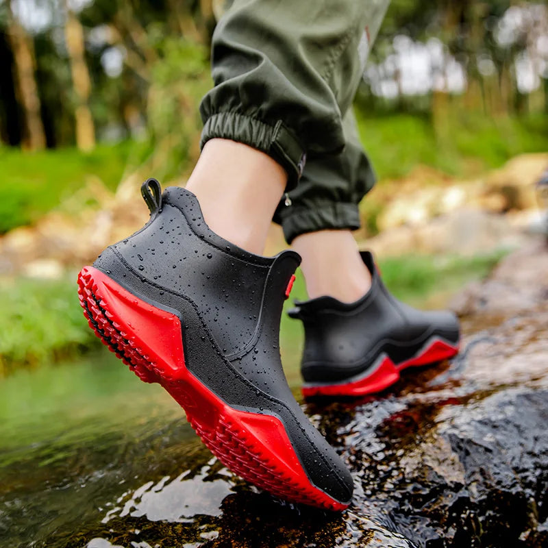 Low-cylinder Rain Shoes for Men and Women: Outdoor Fishing Waterproof Shoes, Stylish Style for Outdoor Wear, Rain Boots