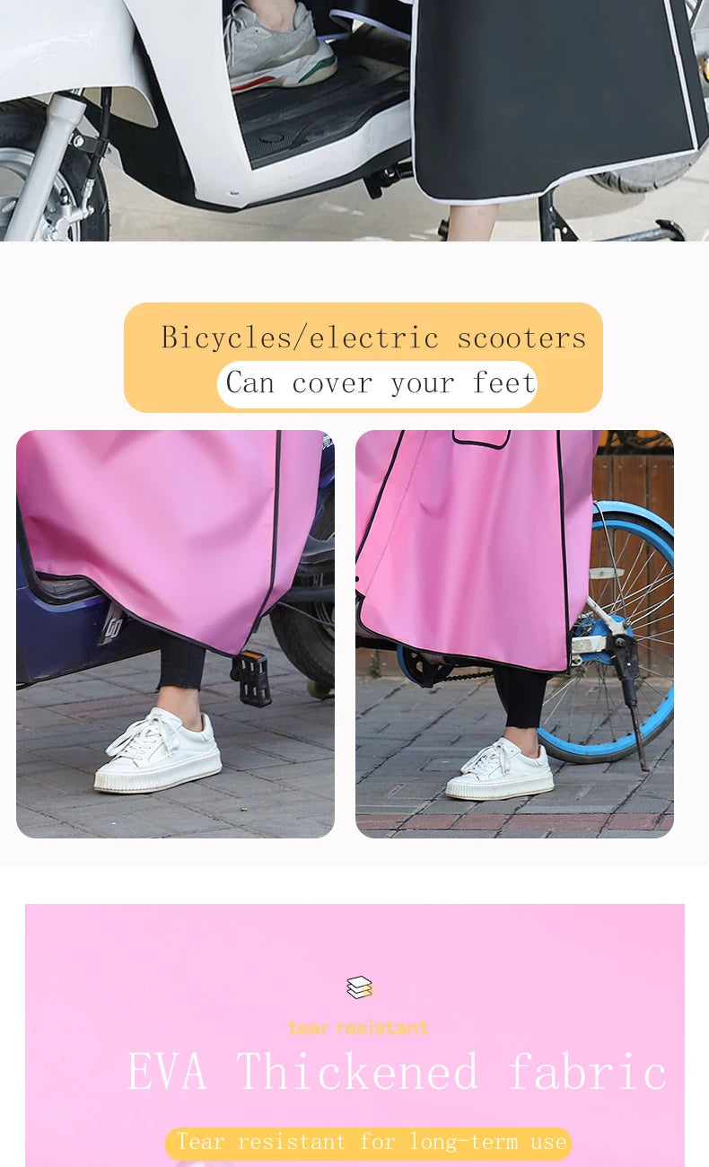Long raincoat full body rainstorm proof electric bicycle single female male fashion student battery bike adult poncho