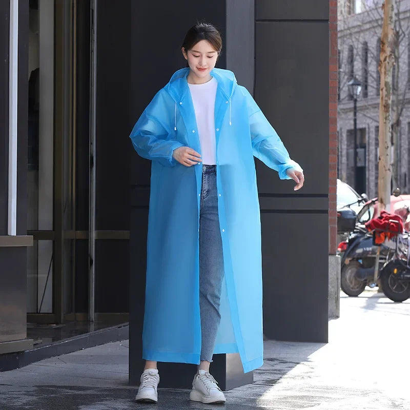 Adult long raincoatDisposable raincoat, portable raincoat, durable waterproof travel hooded raincoat, fishing and camping