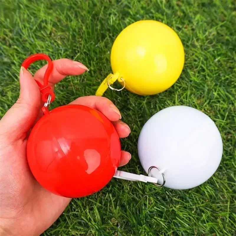 10/1Pcs Mini Portable Raincoats Ball Colorful Disposable Thicken Rain Ponchos Emergency Waterproof Rainwear Cape Keyring Balls