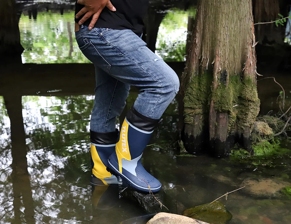 Men's Spring Summer New Mid-High Tube Breathable Rubber Warm Waterproof Faionable Comfortable Anti-Slip Rain Boots