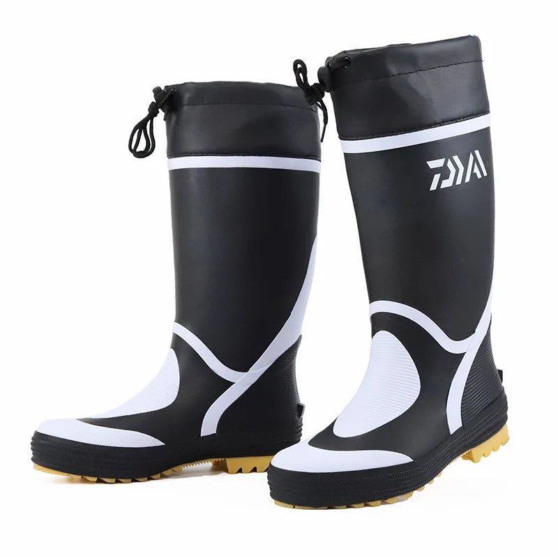 Men's Spring Summer New Mid-High Tube Breathable Rubber Warm Waterproof Faionable Comfortable Anti-Slip Rain Boots