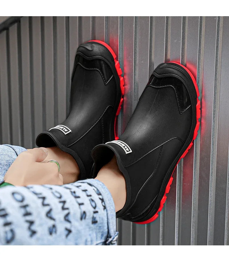 Waterproof Cross-Border Men's Rain Shoes Fashionable Short Socks Thickened Warm Rubber Work Anti-Slip Fishing Kitchen Rain Boots