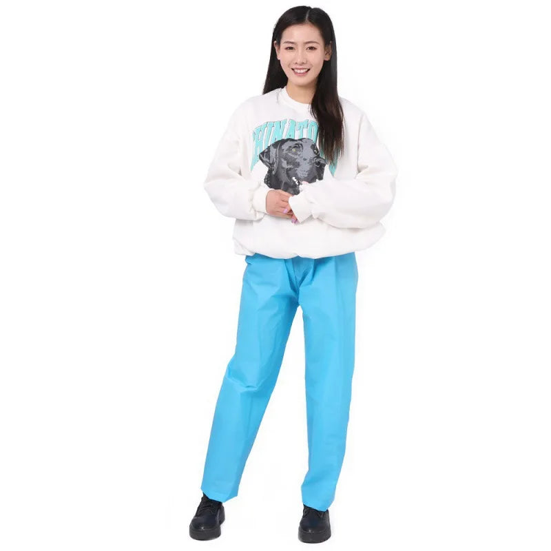 Single Rain Pants Long Thick Outdoor Portable Non-disposable Waterproof Thickening Rain Pants for Men Women Walking Drift Half