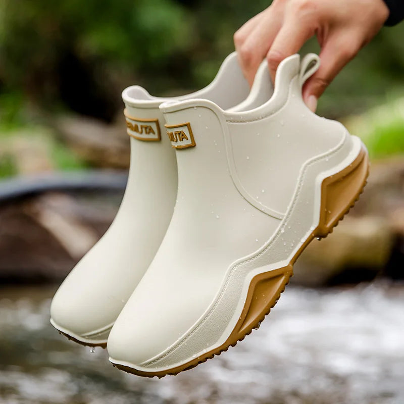 Low-cylinder Rain Shoes for Men and Women: Outdoor Fishing Waterproof Shoes, Stylish Style for Outdoor Wear, Rain Boots