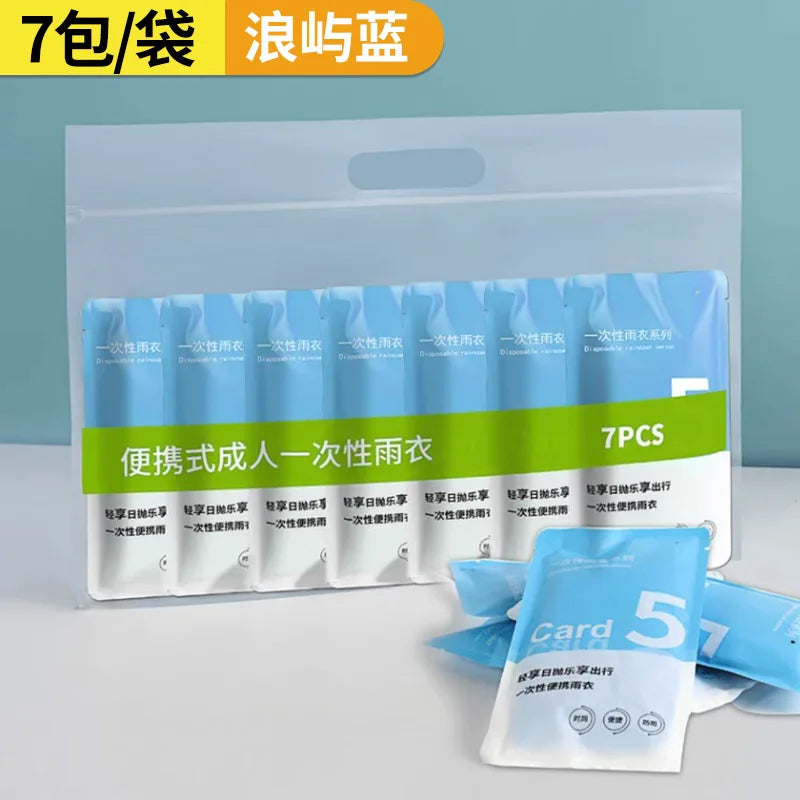 Adult PE disposable and portable rain card poncho for outdoor tour climbing fishing colorful raincoat