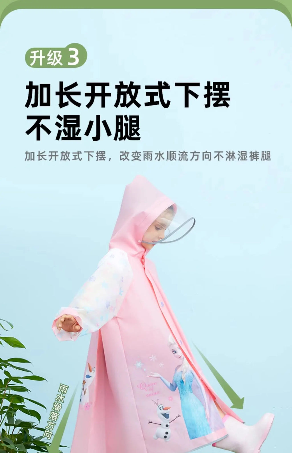 Disney Kids Raincoat Wateproof Children Elsa Spider-Man Rain Poncho Rain Coat Jacket with Backpack Position Student RainWear