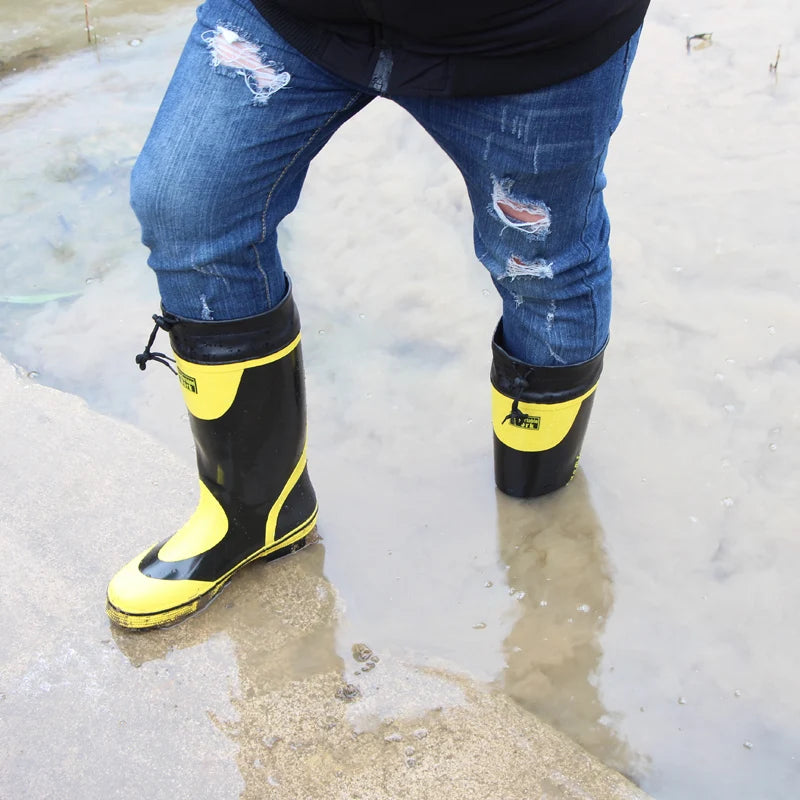 Men's Spring Summer New Mid-High Tube Breathable Rubber Warm Waterproof Faionable Comfortable Anti-Slip Rain Boots